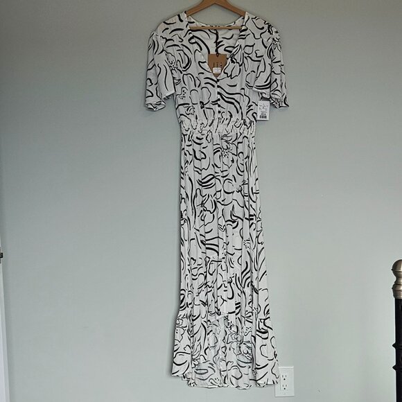 Abel The Label Dresses & Skirts - Black White Floral High-Low Maxi Dress - NWT - Size M